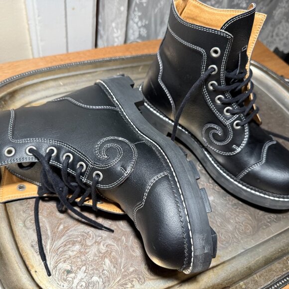 John Fluevog Vegan Derby Swirl Boots - Picture 7 of 8